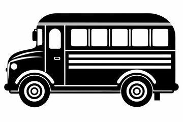 school bus icon black and white silhouette