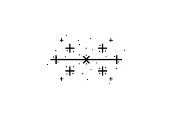 Fototapeta premium Abstract geometric flower design with circles, lines, and dots in black and white ink drawing style