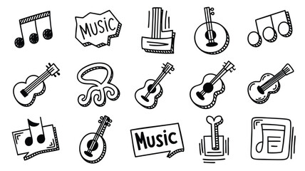 Hand-Drawn Music Icons: Perfect for Note Design & Branding