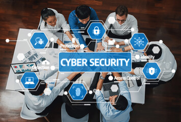 A dynamic team collaboration session focused on developing cyber security strategies. The image...