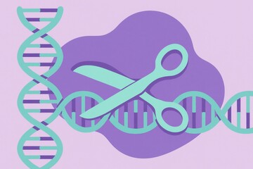 CRISPR-Cas9 Gene Editing Macro Illustration

