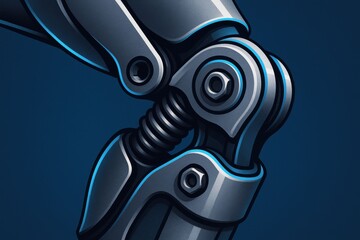 Futuristic Exoskeleton Knee Joint Macro Illustration

