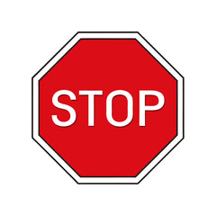 Minimalist Vector Illustration of a Red Stop Sign