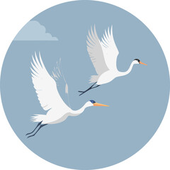 Three Elegant Red Crested Cranes Dancing Amidst Blooming Flowers