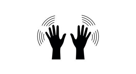 Obraz premium Silhouette hands with gesture waves on a white background