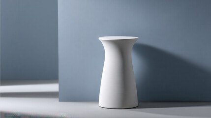 in  spotlight shines on strikingly unique piece of furniture set against clean monochromatic background