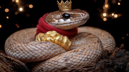 Majestic Snake King in Regal Attire