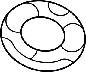 Inflatable Pool Ring with Pattern Line Art