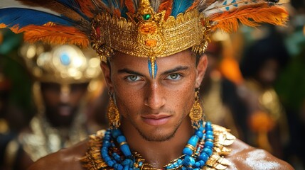 Majestic Aztec Warrior Portrait