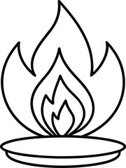 Summer Fire Pit with Wood Line Art