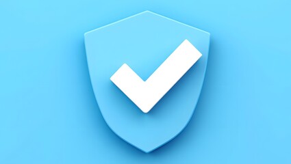 Shield Icon with Checkmark - Security and Protection Concept