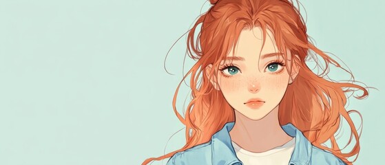 A lovely anime girl with auburn hair.