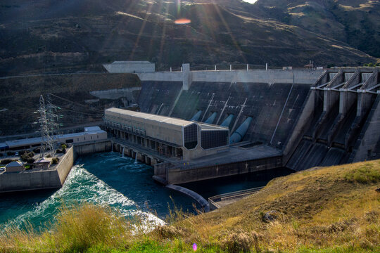 Hydroelectric Dam in Mountainous Landscape