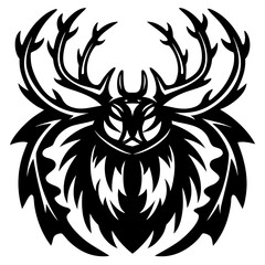 Obraz premium Symmetrical Stag Beetle Illustration with Ornate Antlers