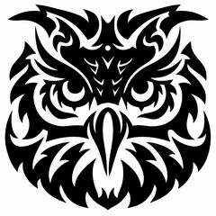 Fototapeta premium Tribal Owl Vector Head Mascot Illustration with Intricate War Paint