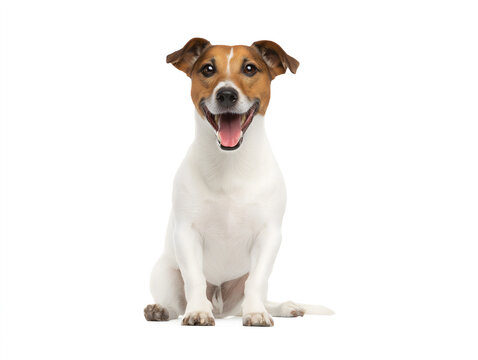 Happy jack russell terrior isolated on a white background