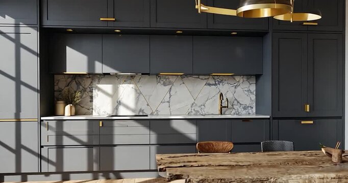 Modern kitchen design sunlight interior