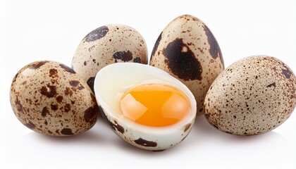 quail eggs isolated on white background