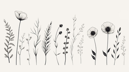 vector illustration of  flowers