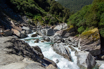 Scenic Rocky River in Lush Green Valley