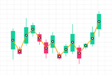 Stock market illustration, flat vector illustration on business theme