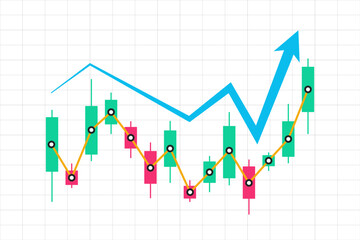 Stock market illustration, flat vector illustration on business theme