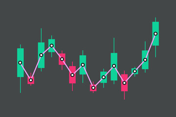 Stock market illustration, flat vector illustration on business theme