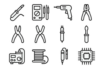 Collection of essential tools used for electronics repair and assembly during technical projects