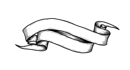 Vintage scroll banner with elegant hand drawn design for decorative use