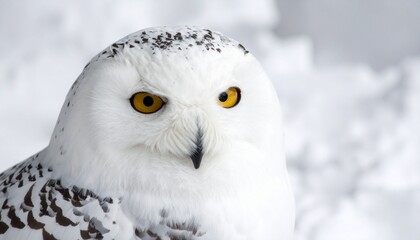 Obraz premium A close-up shot of a snowy owl. 