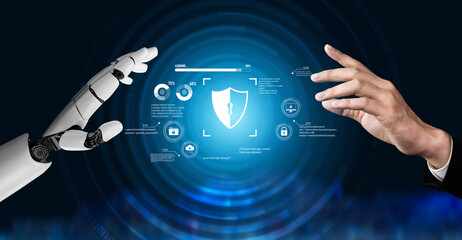 AI artificial intelligence strengthens cybersecurity with intelligent threat detection, virtual...