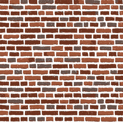 Seamless pattern of red and brown brick wall with artistic texture. Vector illustration