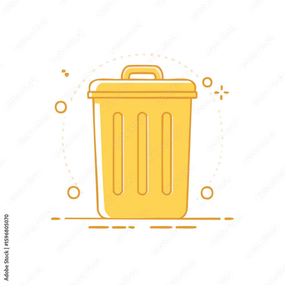Poster yellow trash can container vector illustration trash container garbage can