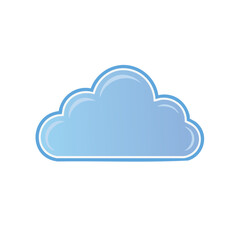 Single gradient blue cloud weather forecast element icon for designs and illustrations