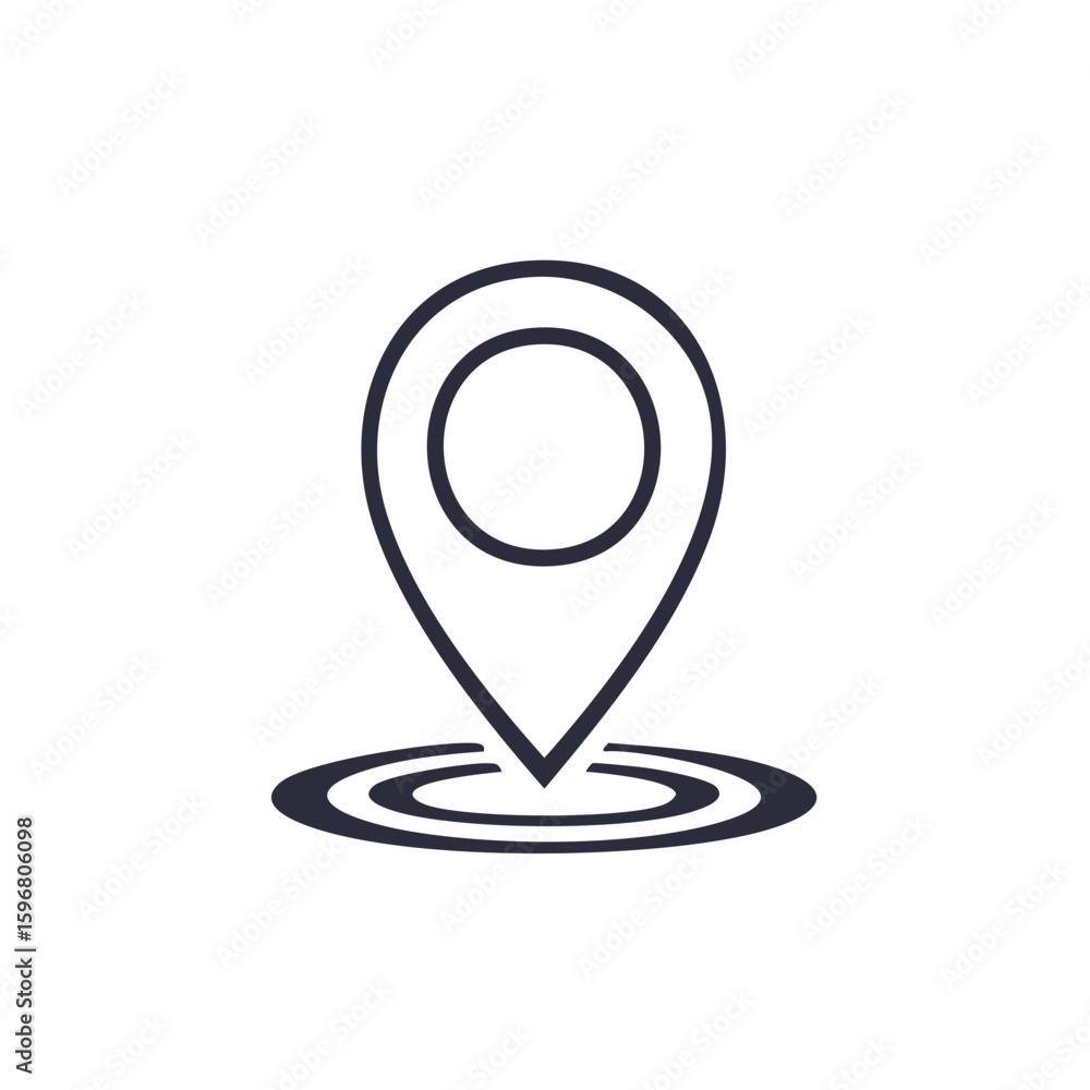 Poster geolocation pointer with location marker point icon simple design isolated