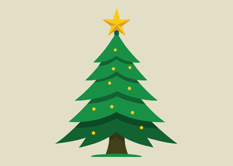 Obraz premium A classic silhouette of a christmas tree adorned with a radiant star at its peak perfect for festive holiday designs and decorations