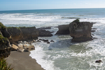 Serene Coastal View with Rocky Formations