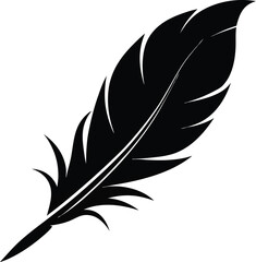 Obraz premium Elegant black feather silhouette a delicate and artistic design element perfect for adding a touch of natural beauty and sophistication to various creative projects