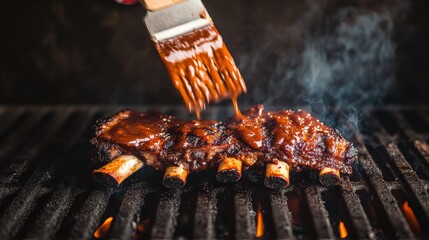 Grilled bbq ribs for independence day celebration cookout