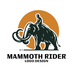Mammoth Rider Vector Logo Design 