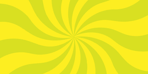 Vintage sunrays illustration swirl grunge backdrop line. sun beam vector banner design and comic burst gradient concept pattern. Abstract comic colorful vintage background. Yellow rays background