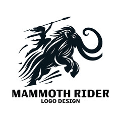 Mammoth Rider Vector Logo Design 