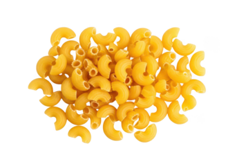 Pile of uncooked elbow macaroni pasta on a image