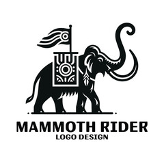 Mammoth Rider Vector Logo Design 
