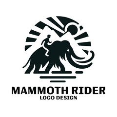 Mammoth Rider Vector Logo Design 