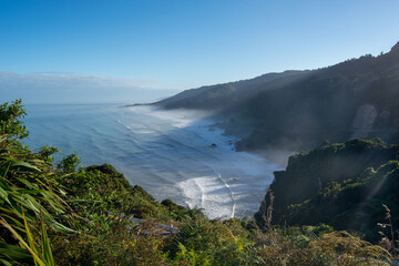 Scenic Coastal View with Waves and Cliffs