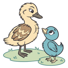 Obraz premium duck and ducklings