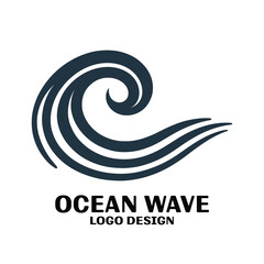 Ocean Wave Vector Logo Design 