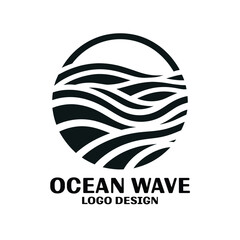 Ocean Wave Vector Logo Design 