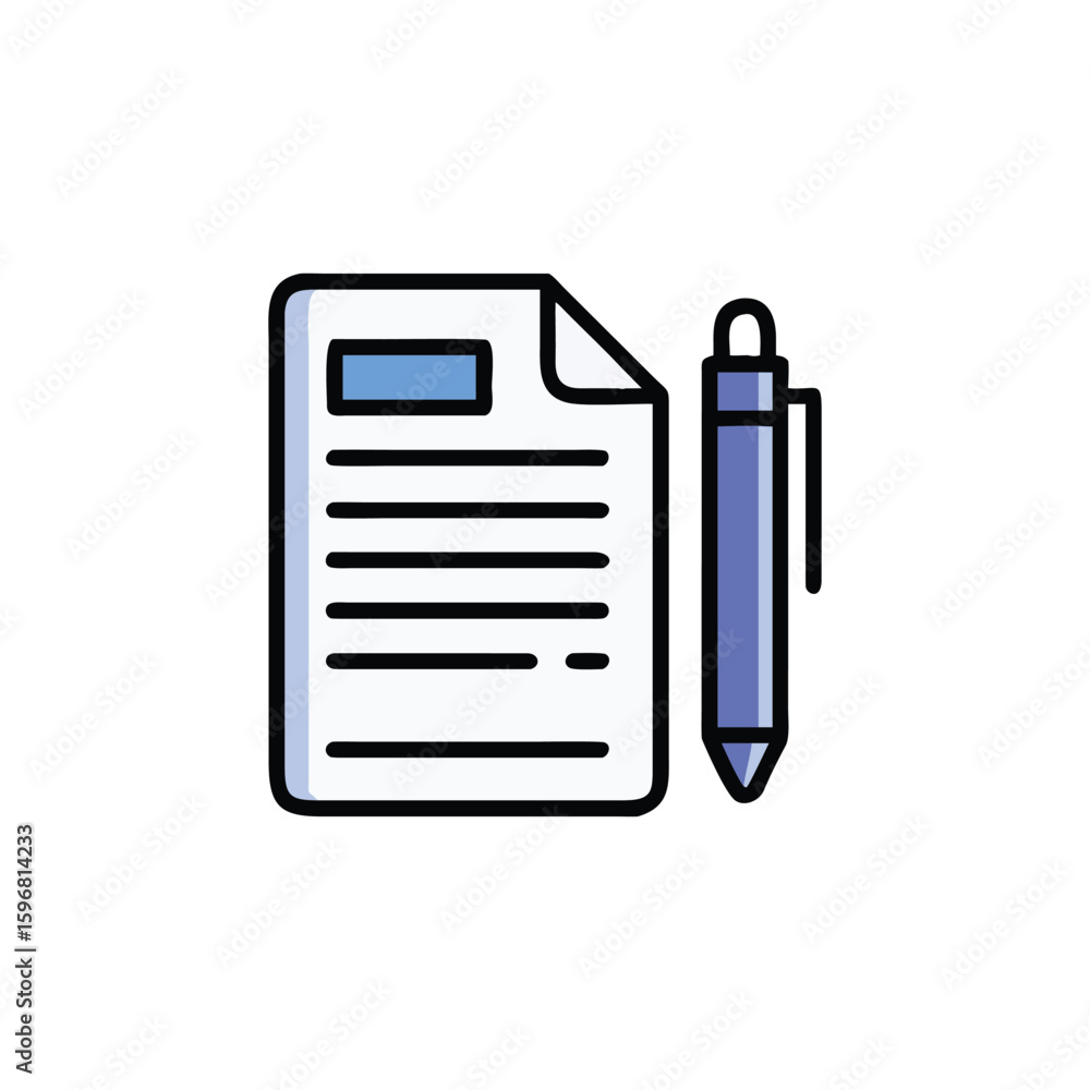 Poster document and pen icon representing writing and notes
